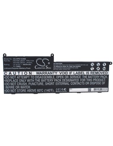 14.8V, 4850mAH, Li-Polymer Battery fits Hp, 15-3300, Envy 15-3000, 71.78Wh