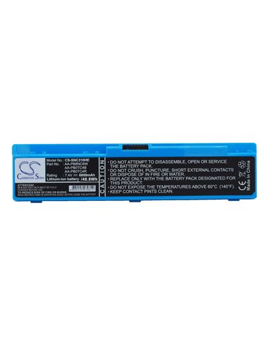 Blue, 7.4V, 6600mAh, Li-ion Battery fits Samsung, N310, N310-13gb, 48.84Wh