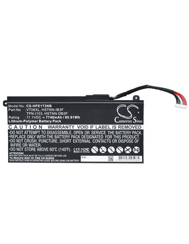 11.1V, 7740mAh, Li-Polymer Battery fits Hp, Envy 17-3000, Envy 17-3000eg, 85.914Wh