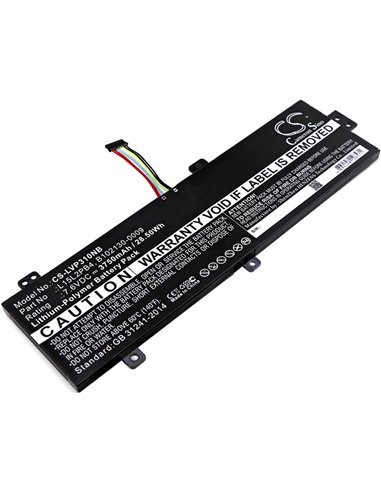 7.6V, 3750mAh, Li-Polymer Battery fits Lenovo, Ideapad 310 15", Ideapad 310 15" Touch, 28.5Wh