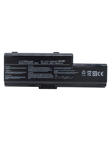 14.4V, 4400mAh, Li-ion Battery fits Toshiba, Qosmio F50, Qosmio F50-01u, 63.36Wh