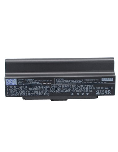 Black, 11.1V, 8800mAh, Li-ion Battery fits Sony, Aio Vgn-ar760, Vaio Pcg-5g1l, 97.68Wh