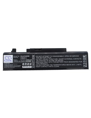 11.1V, 4400mAh, Li-ion Battery fits Lenovo, Ideapad Y450, Ideapad Y450 20020, 48.84Wh