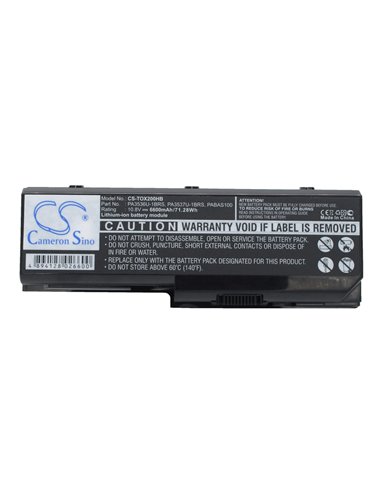 10.8V, 6600mAh, Li-ion Battery fits Toshiba, Equium P200, Equium P200-178, 71.28Wh