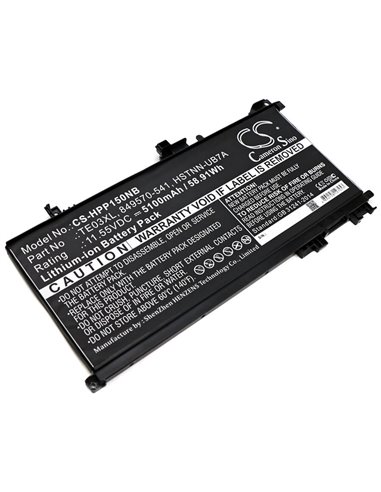 11.55V, 5100mAh, Li-ion Battery fits Hp, 15-ax000nf, 15-ax000nl, 58.905Wh