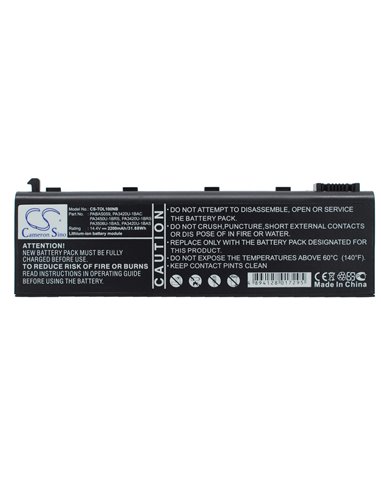 14.4V, 2200mAh, Li-ion Battery fits Toshiba, Equium L100-186, Equium L20-197, 31.68Wh