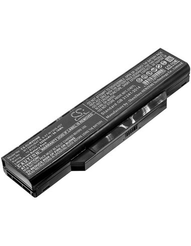 10.8V, 5200mAh, Li-ion Battery fits Clevo, W130ev, W130ew, 56.16Wh