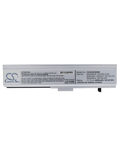 11.1V, 4400mAh, Li-ion Battery fits Hp, Business Notebook Nx4300, 48.84Wh