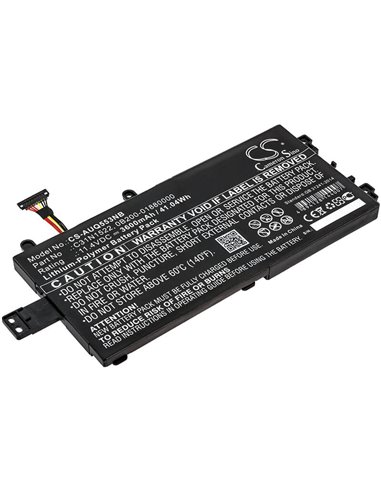 11.4V, 3600mAh, Li-Polymer Battery fits Asus, Q553u, Q553ub-bsi7t13, 41.04Wh