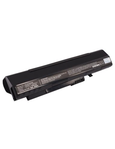 Black, 11.1V, 7800mAh, Li-ion Battery fits Acer, Aspire One, Aspire One 531h, 86.58Wh