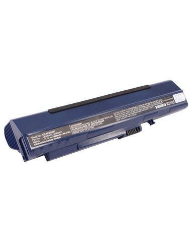 Blue, 11.1V, 7800mAh, Li-ion Battery fits Acer, Aspire One, Aspire One 531h, 86.58Wh