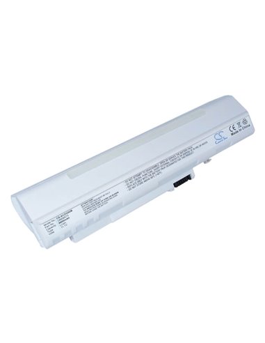 White, 11.1V, 6600mAh, Li-ion Battery fits Acer, Aspire One, Aspire One 531h, 73.26Wh