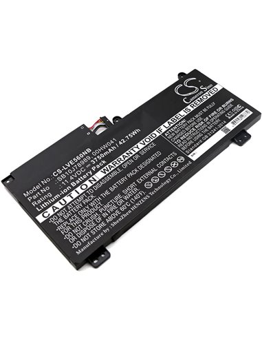 11.4V, 3750mAh, Li-ion Battery fits Lenovo, Thinkpad E560p, Thinkpad S5, 42.75Wh