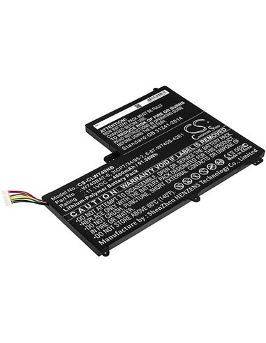 11.1V, 4600mAh, Li-Polymer Battery fits Clevo, S413, W740su, 51.06Wh