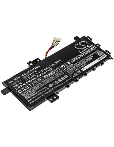 7.6V, 4050mAh, Li-Polymer Battery fits Asus, Asus X712fa-gc102t, R564dk, 30.78Wh