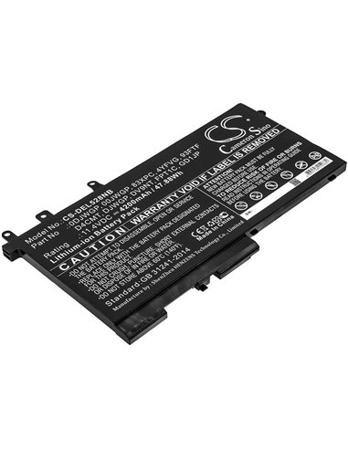 11.4V, 4200mAh, Li-ion Battery fits Dell, Latitude 12 5290, Latitude 5280, 47.88Wh