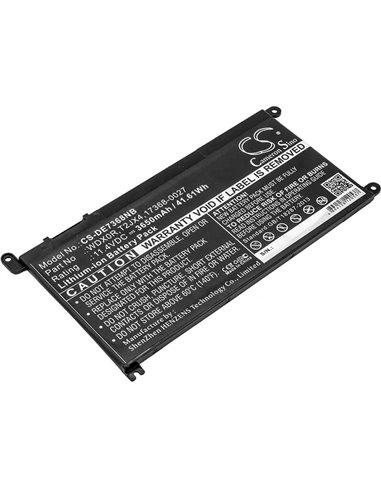 11.4V, 3650mAh, Li-ion Battery fits Dell, 14(i5-7200u/4g/128g 500g), 7000 14 (i5-7200u/4gb/128gb 50, 41.61Wh