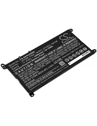 11.4V, 3400mAh, Li-Polymer Battery fits Dell, 7000 14(i5-7200u/4gb/128gb 500, 7000(ins14-7460-r1605g), 38.76Wh