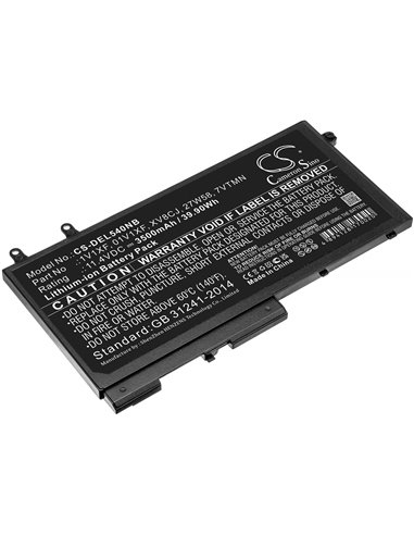 11.4V, 3500mAh, Li-ion Battery fits Dell, Inspiron 7591 2-in-1, Latitude 5400, 39.9Wh