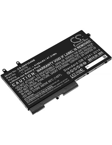 11.4V, 4150mAh, Li-ion Battery fits Dell, Inspiron 7506, Inspiron 7591, 47.31Wh