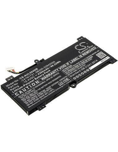 15.4V, 4300mAh, Li-Polymer Battery fits Asus, G515gv, G515gw, 66.22Wh