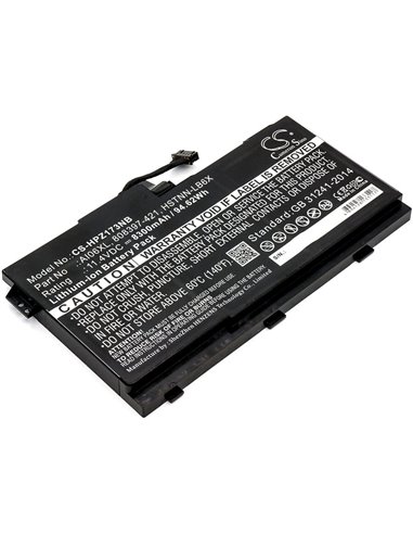 11.4V, 8300mAh, Li-ion Battery fits Hp, Zbook 17 G3, Zbook 17 G3 (m9l94av), 94.62Wh