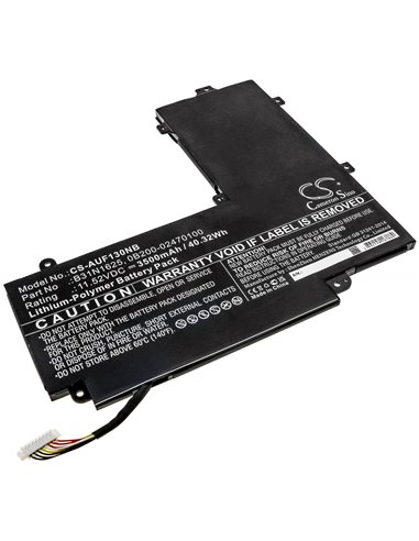 11.52V, 3500mAh, Li-Polymer Battery fits Asus, Tp203mah, Tp203mah-1e, 40.32Wh