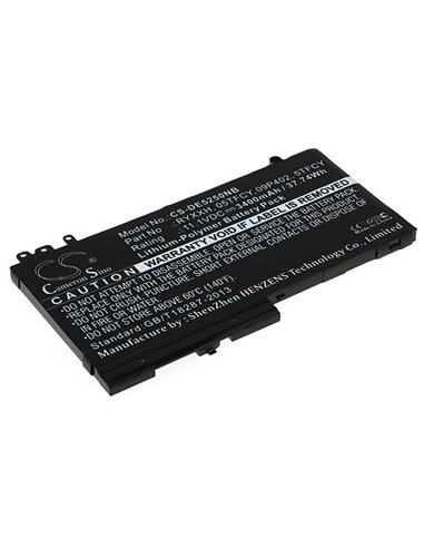 11.1V, 3400mAh, Li-Polymer Battery fits Dell, Latitude 12 5000, Latitude 12 E5250, 37.74Wh