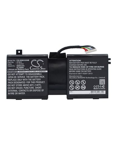 14.8V, 5600mAh, Li-ion Battery fits Dell, Alienware 1, Alienware 17, 82.88Wh