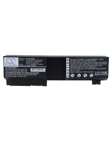 7.2V, 4400mAh, Li-ion Battery fits Hp, Pavilion Tx1000, Pavilion Tx1000z, 31.68Wh