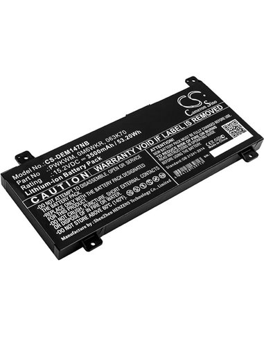 15.2V, 3500mAh, Li-ion Battery fits Dell, 14-7000, 14-7466, 53.2Wh