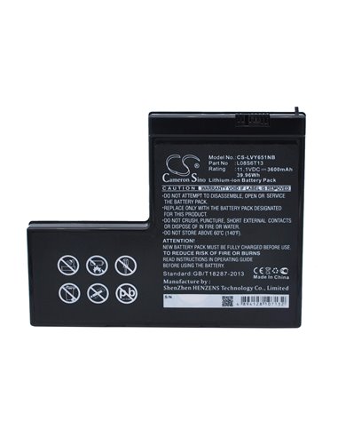 11.1V, 3600mAh, Li-ion Battery fits Lenovo, Ideapad Y650, Ideapad Y650 4185, 39.96Wh