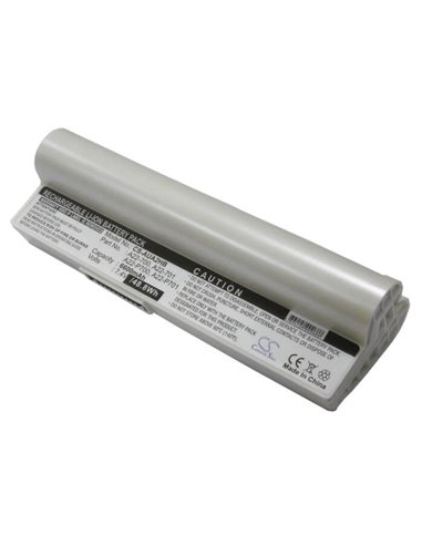 White, 7.4V, 6600mAh, Li-ion Battery fits Asus, Eee Pc 2g Linux, Eee Pc 2g Surf(256 Ram), 48.84Wh