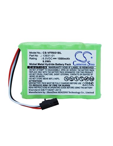 6.0V, 1500mAh, Ni-MH Battery fits Verifone, Cpu-4, Cpu-5, 9Wh