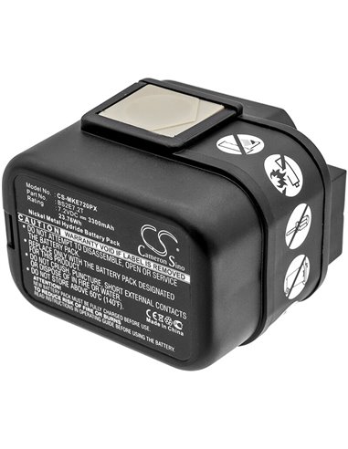 7.2V, 3300mAh, Ni-MH Battery fits Milwaukee, Pes7.2t, 23.76Wh