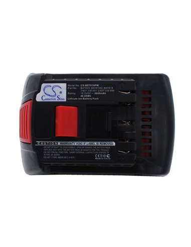 18.0V, 2600mAh, Li-ion Battery fits Bosch, 17618, 17618-01, 46.8Wh