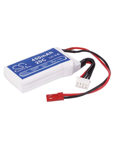 11.1V, 450mAh, Li-Polymer Battery fits Cameron Sino, RC Cars Cs-lt920rt, 4.995Wh