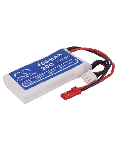 7.4V, 450mAh, Li-Polymer Battery fits Cameron Sino, RC Cars Cs-lt919rt, 3.33Wh