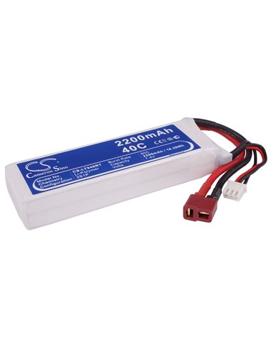 7.4V, 2200mAh, Li-Polymer Battery fits Cameron Sino, RC Cars Cs-lt948rt, 16.28Wh