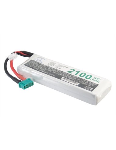 7.4V, 2100mAh, Li-Polymer Battery fits Cameron Sino, RC Cars Cs-lp2102c30r7, 15.54Wh