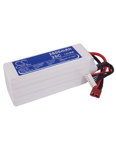 22.2V, 2600mAh, Li-Polymer Battery fits Cameron Sino, RC Fpv Cs-lt968rt, 57.72Wh