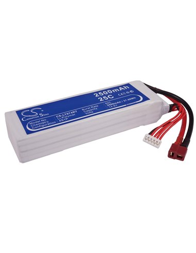 14.8V, 2500mAh, Li-Polymer Battery fits Cameron Sino, RC Helicopters Cs-lt974rt, 37Wh