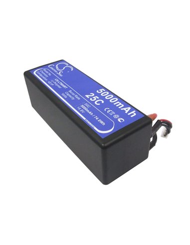 14.8V, 5000mAh, Li-Polymer Battery fits Cameron Sino, RC Helicopters Cs-lt904rt, 74Wh