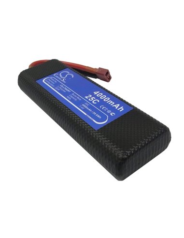 7.4V, 4000mAh, Li-Polymer Battery fits Cameron Sino, RC Helicopters Cs-lt902rt, 29.6Wh