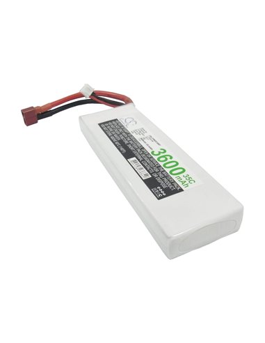 7.4V, 3600mAh, Li-Polymer Battery fits Cameron Sino, RC Helicopters Cs-lp3602c35rt, 26.64Wh