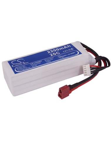 14.8V, 2200mAh, Li-Polymer Battery fits Cameron Sino, RC Helicopters Cs-lt940rt, 32.56Wh