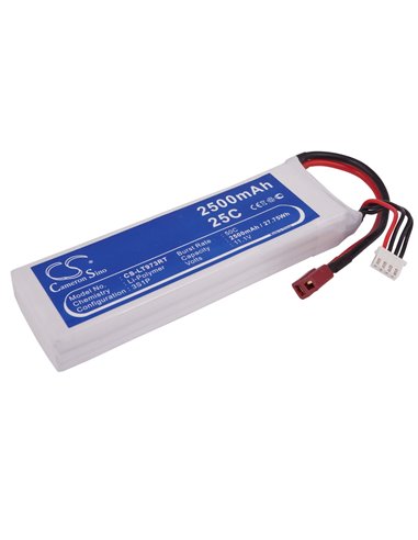 11.1V, 2500mAh, Li-Polymer Battery fits Cameron Sino, RC Planes Cs-lt973rt, 27.75Wh