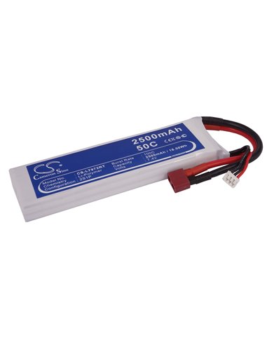 7.4V, 2500mAh, Li-Polymer Battery fits Cameron Sino, RC Robot Cs-lt972rt, 18.5Wh