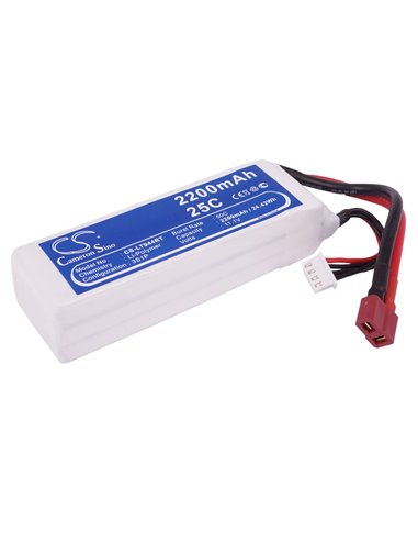 11.1V, 2200mAh, Li-Polymer Battery fits Cameron Sino, RC Robot Cs-lt944rt, 24.42Wh