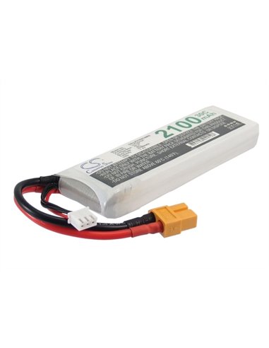 7.4V, 2100mAh, Li-Polymer Battery fits Cameron Sino, RC Robot Cs-lp2102c30r5, 15.54Wh